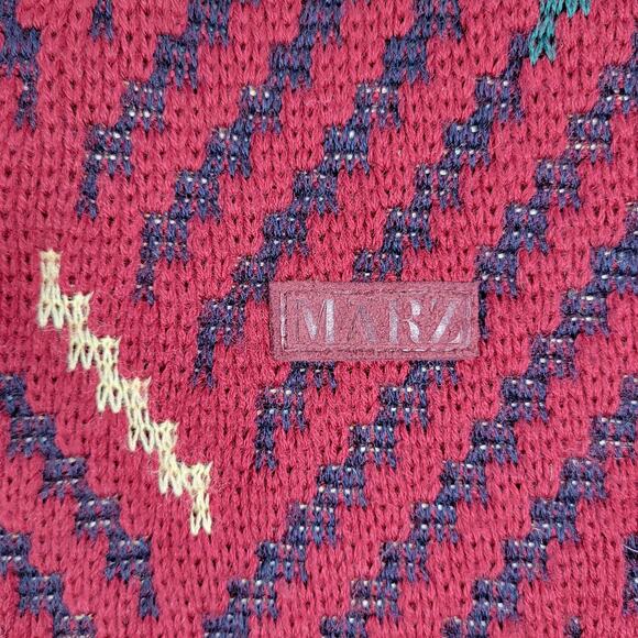 VTG Marz München Wool Sweater Vest L/XL Burgundy 3D Knit West Germany Grandpa - Picture 5 of 16